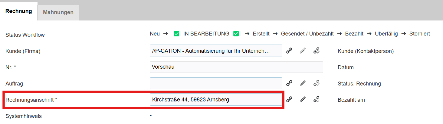 Rechnungsanschrift